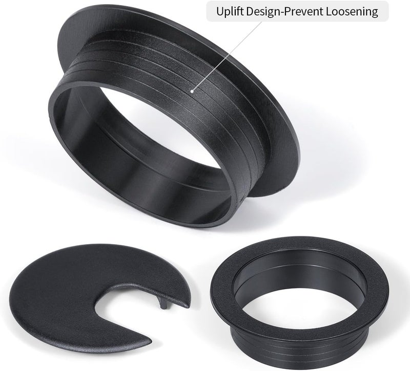 Petutu Desk Grommet 2 Inch, Plastic Desk Cord Cable Hole Cover Grommet - 10 Packs, Black - Image 5